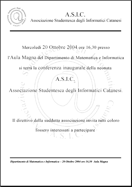 Volantino Conferenza di Presentazione